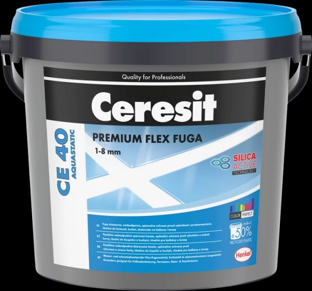 Elastyczna, wodoodporna fuga 5kg Ceresit CE-40 Aquastatic do 8mm, (wewn. i zewn.)